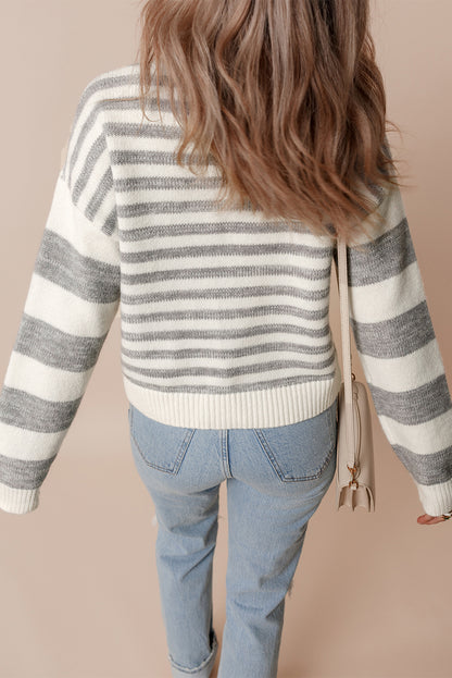 Gray Striped Sweater