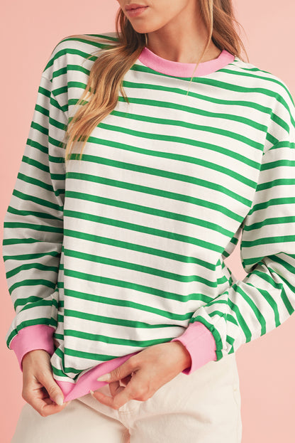 Bright Green Striped Top