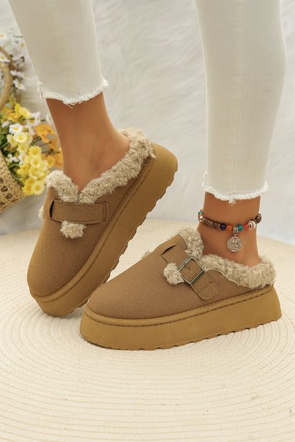 Plush Thick Sole Thermal Slippers