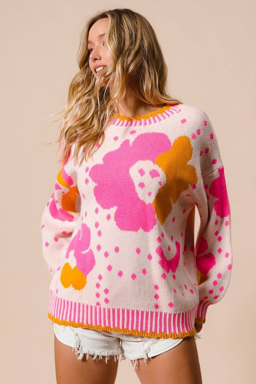 BiBi Flower Pattern Sweater