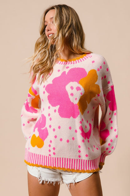 BiBi Flower Pattern Sweater