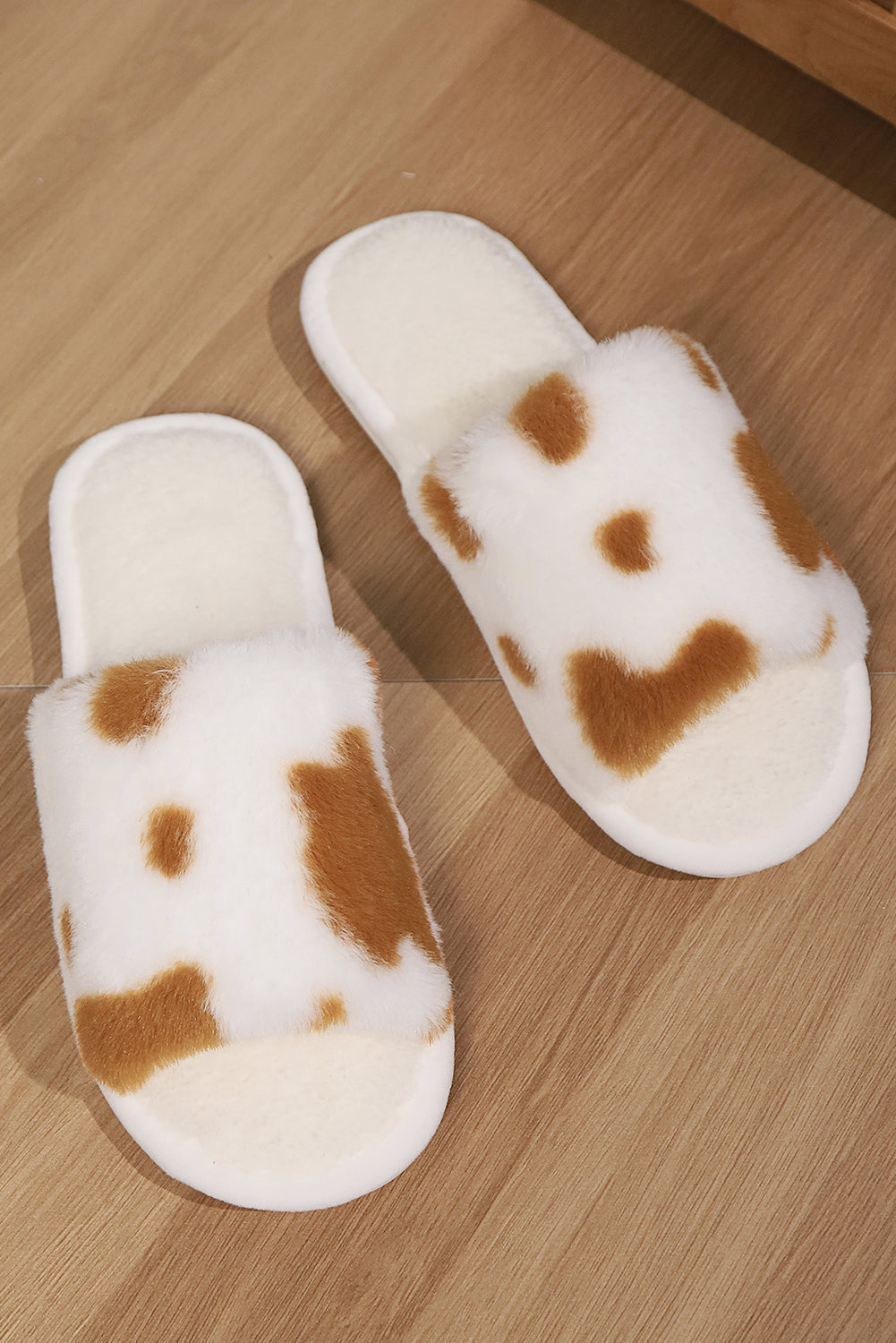 Fuzzy Cow Spots Winter Home Slippers