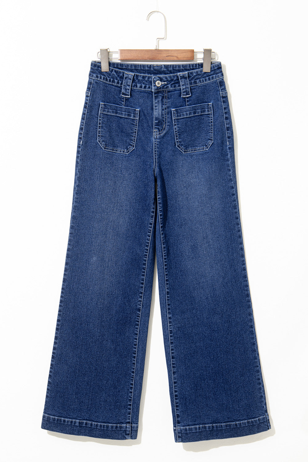 Blue Wide Leg High Waist Jeans