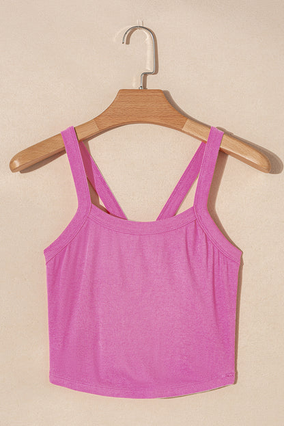 Athletic Ribbed Cropped Cami Top