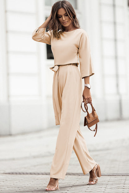 Apricot Wide Leg Jumpsuit