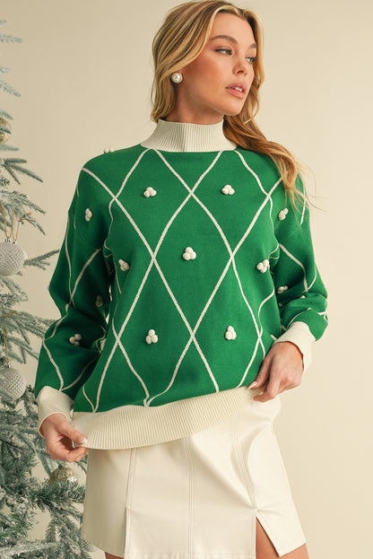 Green High Neck Sweater