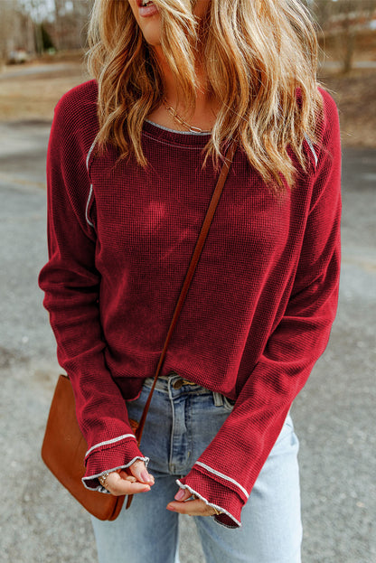 Red Long Sleeve Top